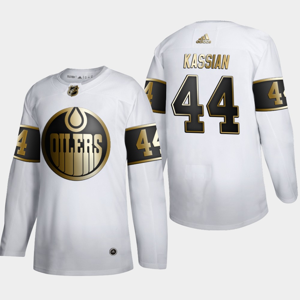 Edmonton Oilers #44 Zack Kassian Men Adidas White Golden Edition Limited Stitched NHL Jersey->new jersey devils->NHL Jersey